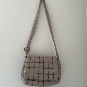 Quilted Taupe Shoulder Bag